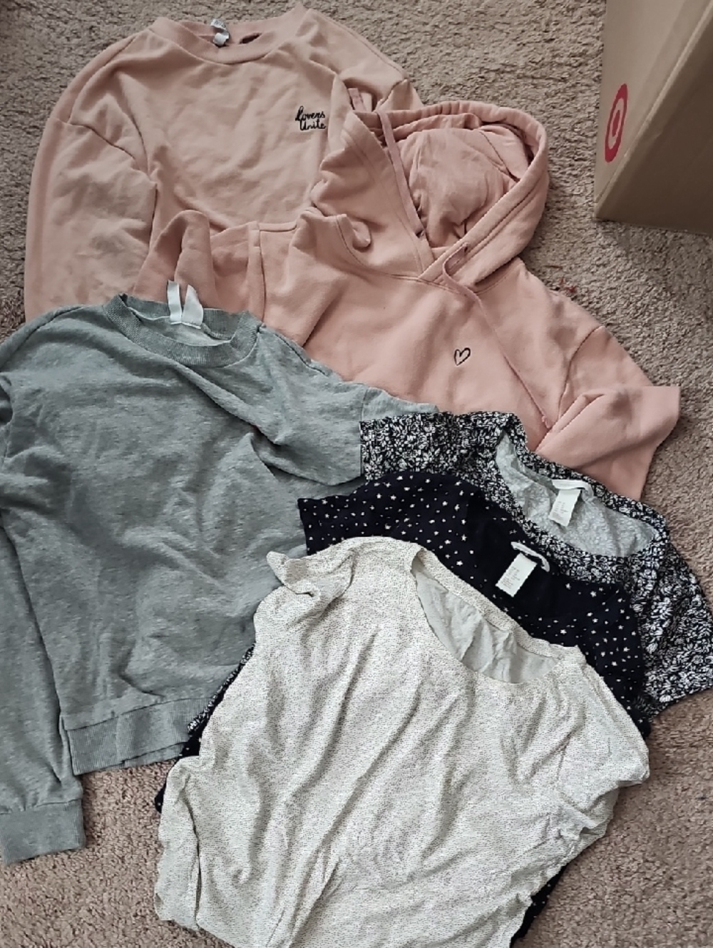 HM BUNDLE XS Mixed Casual Tops Bundle - Blush Pink, Gray, Navy, Cream